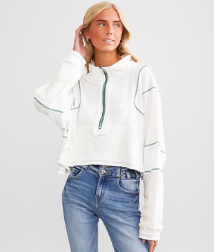 Contrast Stitch Quarter Zip Pullover