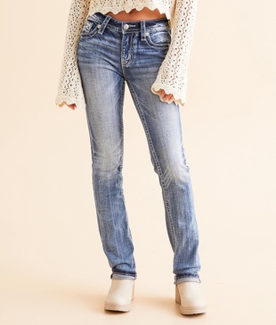 Mid-Rise Straight Stretch Cuffed Jean