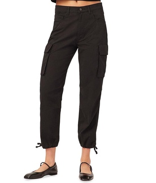 women gwen jogger: cargo side pockets black (twill) pants