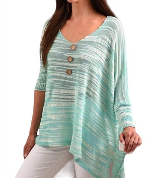 v-neck 3/4 sleeve tunic in mint