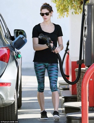 Ashley Greene Pumping Gas January 17, 2014