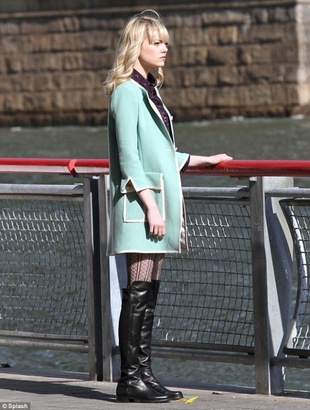 Emma Stone the Amazing Spiderman 2 Set in New York City May 5, 2013