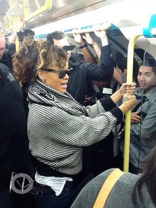 Rihanna on the Subway in London England October 5, 2011