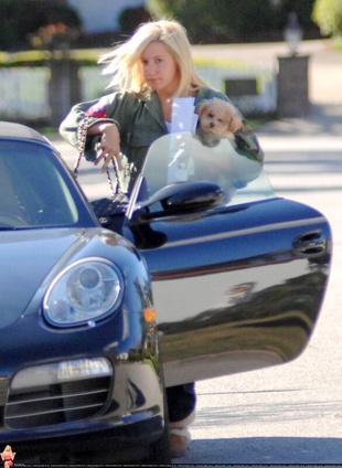 Ashley Tisdale Leaving Her House with Martin Johnson in Toluca Lake February 14, 2012