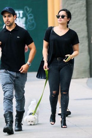 Demi Lovato with Wilmer Valderrama at LA Esquina Restaurant May 12, 2015