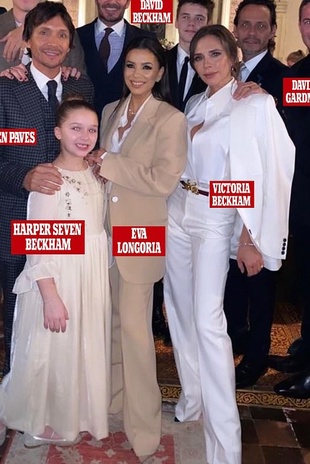 Eva Longoria Baston Harper and Cruz Beckham Baptism Ceremony December 21, 2019