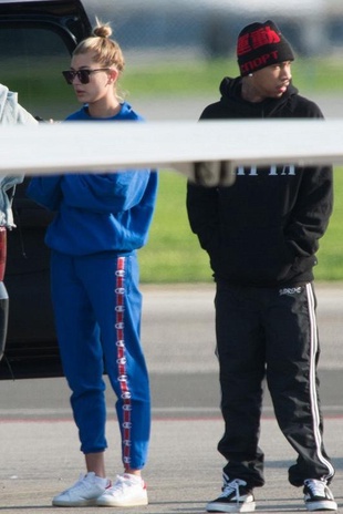 Hailey Baldwin Boarding a Private Jet January 18, 2017