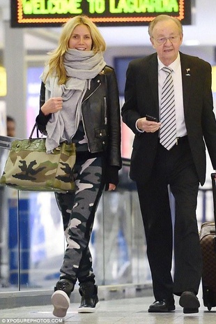 Heidi Klum Laguardia Airport January 28, 2016