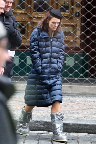 Keira Knightley on the Set of the Aftermath in Prague January 17, 2017