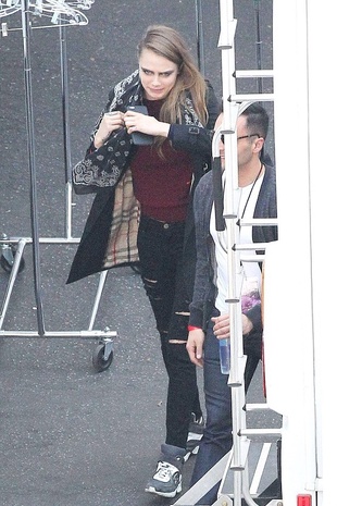 Cara Delevingne on the Set of Taylor Swift's Music Video April 12, 2015