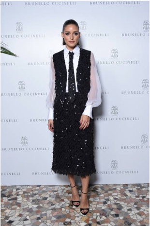 Olivia Palermo Front Row at the Brunello Cucinelli Fashion Show in Milan September 20, 2023