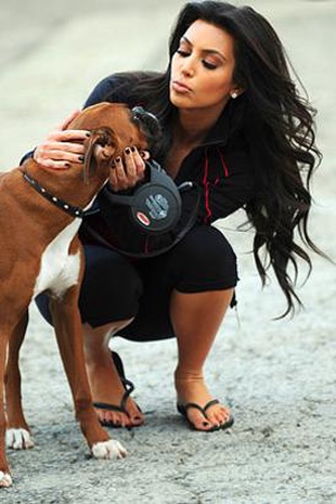 Kim Kardashian Walking Her Dog in Beverly Hills February 23, 2010