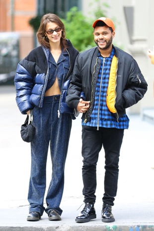 Bella Hadid with the Weeknd October 29, 2018