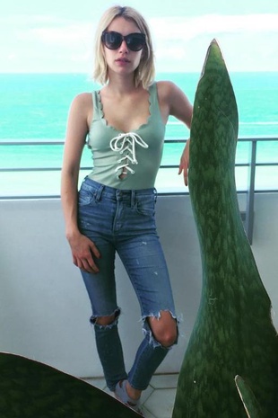 Emma Roberts Miami Beach July 13, 2016