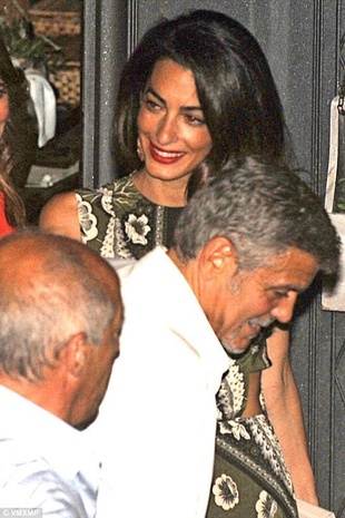 Amal Clooney Dinner at Restaurant Il Gatto Nero in Cernobbio July 14, 2015