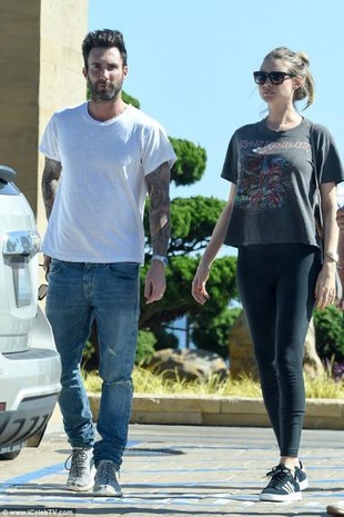 Behati Prinsloo with Adam Levine in Malibu April 17, 2016