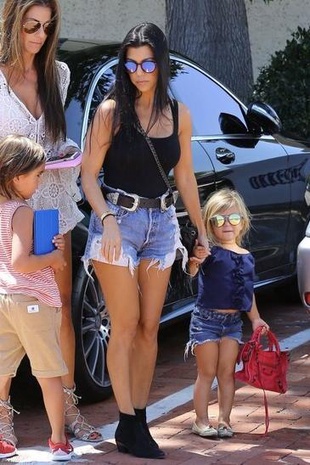 Kourtney Kardashian Malibu with Mason & Penelope September 5, 2015