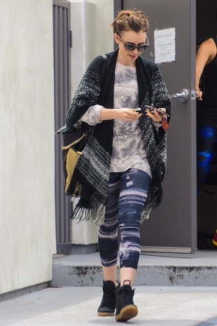 Lily Collins Leaving the Gym May 15, 2015