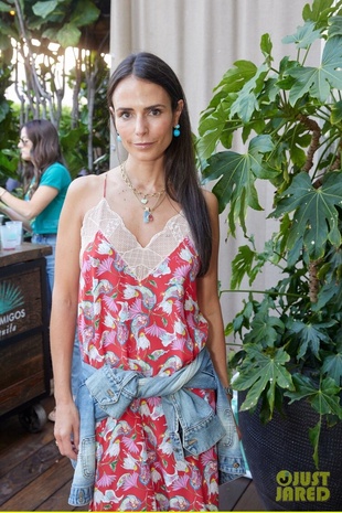 Jordana Brewster at Michael Stars Vintage Mobile Truck Store July 22, 2021