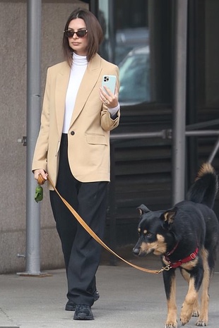 Emily Ratajkowski Walking Her Dog March 11, 2020