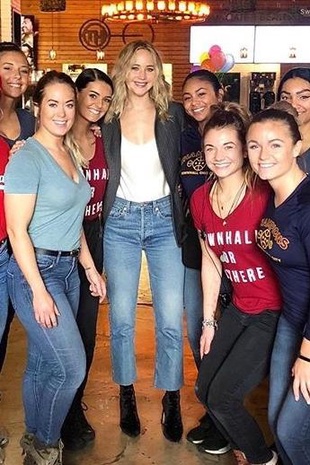 Jennifer Lawrence Cleveland Heights High School in Ohio January 25, 2018