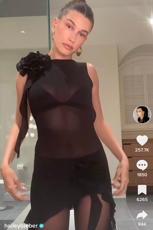 Hailey Bieber on Tik Tok on January 4, 2022