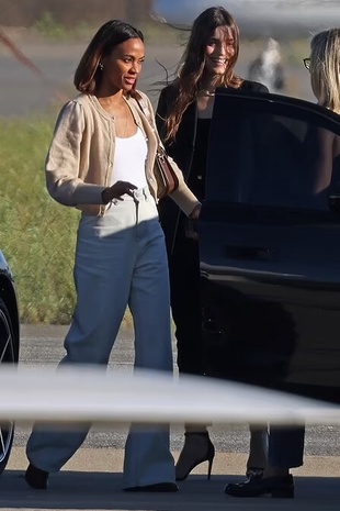 Zoe Saldana Santa Barbara Airport November 5, 2023