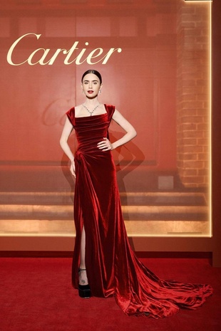 Lily Collins Cartier's Le Voyage Recommence Beijing Exhibition October 20, 2023