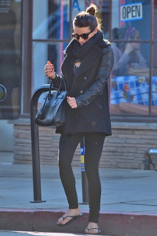 Lea Michele Leaving a Salon December 9, 2013