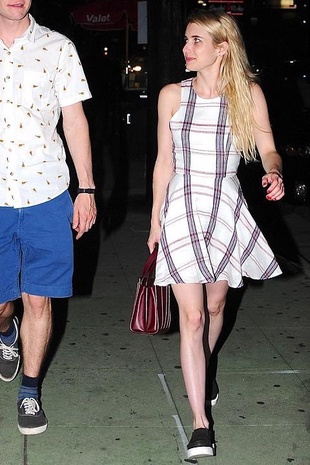 Emma Roberts with Evan at Izakaya Restaurant August 22, 2015