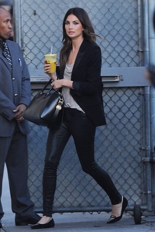 Lily Aldridge Arriving to Jimmy Kimmel Live February 17, 2014