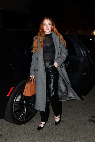 Lindsay Lohan Leaves Dinner at Mr. Chow in Beverly Hills March 9, 2024