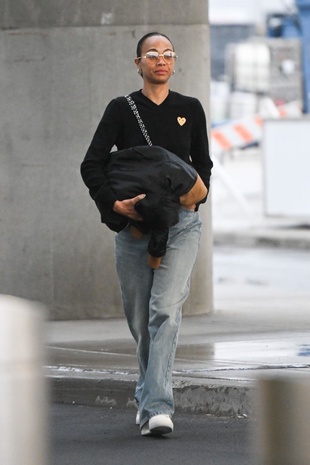 Zoe Saldana JFK Airport March 27, 2024