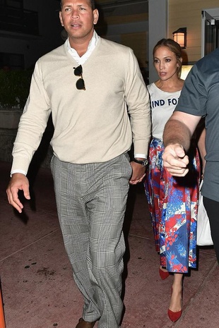 Jennifer Lopez With Alex Rodriguez at Prime 112 in Miami April 18, 2017