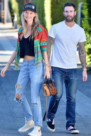 Behati Prinsloo with Adam Levine November 2015