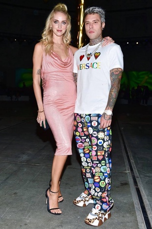 Chiara Ferragni and Fedez at Versace Fashion Show in Milan September 20, 2019