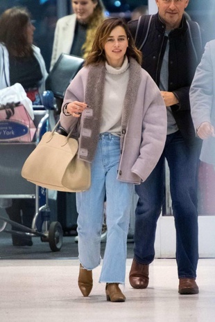 Emilia Clarke JFK Airport October 31, 2019