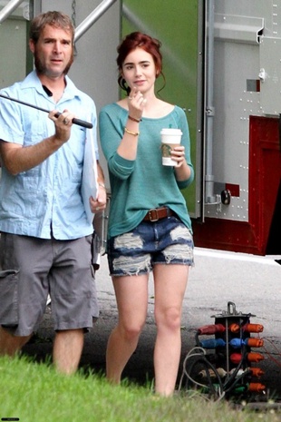 Lily Collins City of Bones Movie Set in Toronto August 20, 2012