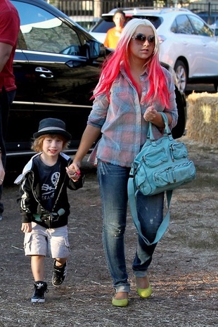 Christina Aguilera at Mr Bones Pumpkin Patch October 14, 2012