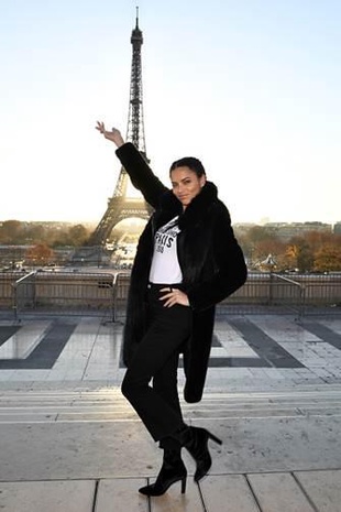 Adriana Lima Eiffel Tower November 29, 2016