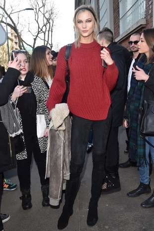 Karlie Kloss Leaving the Fendi Fashion Show February 26, 2015