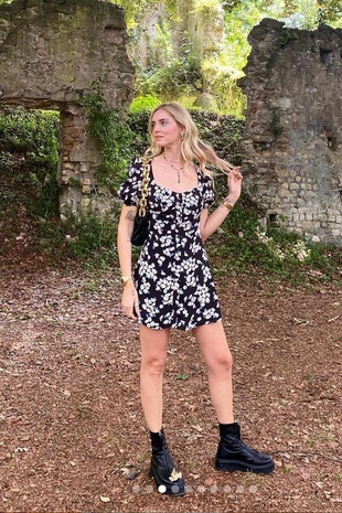 Chiara Ferragni at Giardino Di Ninfa Via Instagram June 17, 2020