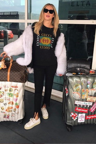 Chiara Ferragni at Laguardia Airport February 8, 2017