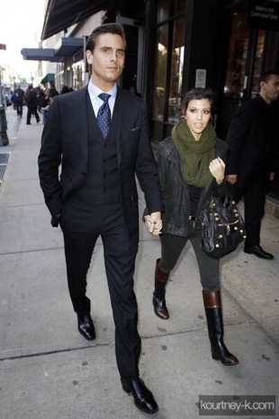 Kourtney Kardashian Walking on Soho with Scott October 22, 2010