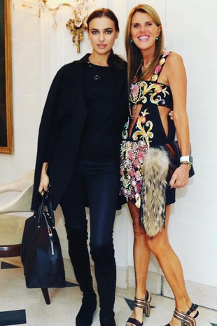 Irina Shayk with Anna Dello Russo in Paris October 4, 2015