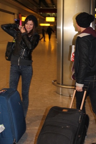 Eleanor Calder Heathrow Airport February 13, 2012