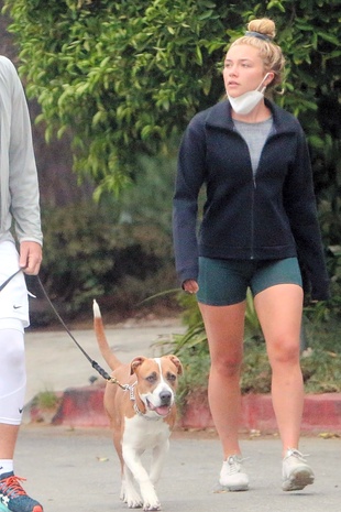 Florence Pugh Walking Her Dog October 23, 2020