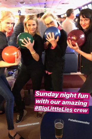 Reese Witherspoon Bowling with Her Big Little Lies Co-Stars,june 2018