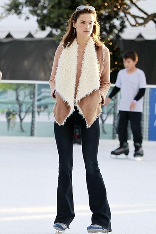 Alessandra Ambrosio Ice Skating November 29, 2016