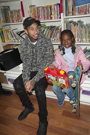 Tyga Visiting Skid Row Learning Center December 23, 2015